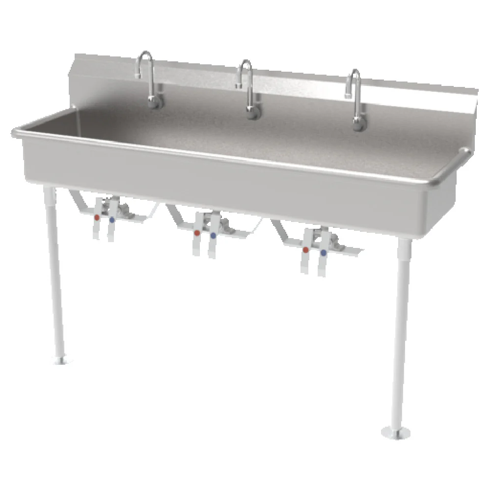 GSW USA ACE-MWS-1860L 60 Inch Hands Free Multi Station Sink Wall and Floor Mount