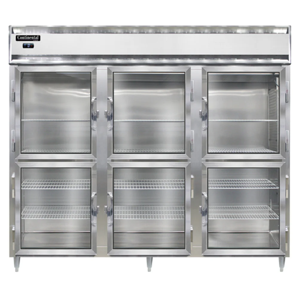 Continental Refrigerator DL3FE-GD-HD 85 Inch Freezer Reach-In Three Section with Aluminum and Stainless Steel Continental Refrigerator DL3FE-GD-HD 85 Inch Freezer Reach-In Three Section with Aluminum and Stainless Steel