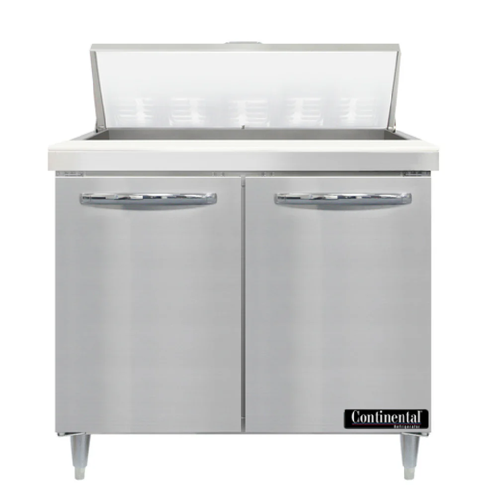 Continental Refrigerator D36N10 36 Inch Two Section Sandwich Unit with Pans