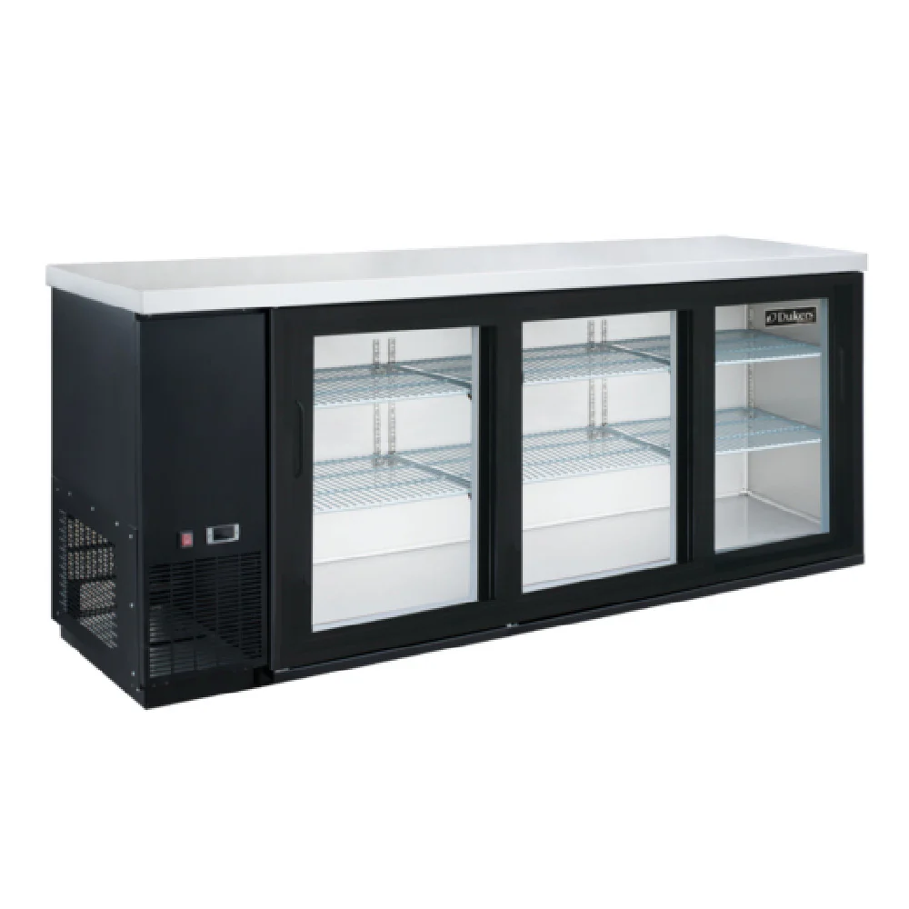 DBB72-H3 70 Inch Refrigerated Back Bar Cooler Reach-in Three-section Black