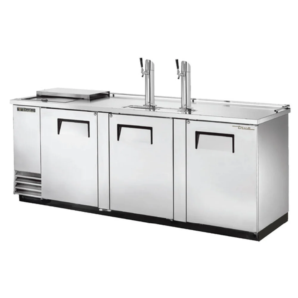True Refrigeration TDD-4CT-S-HC 90 Inch Draft Beer Cooler Club Top with 4 Kegs True Refrigeration TDD-4CT-S-HC 90 Inch Draft Beer Cooler Club Top with 4 Kegs