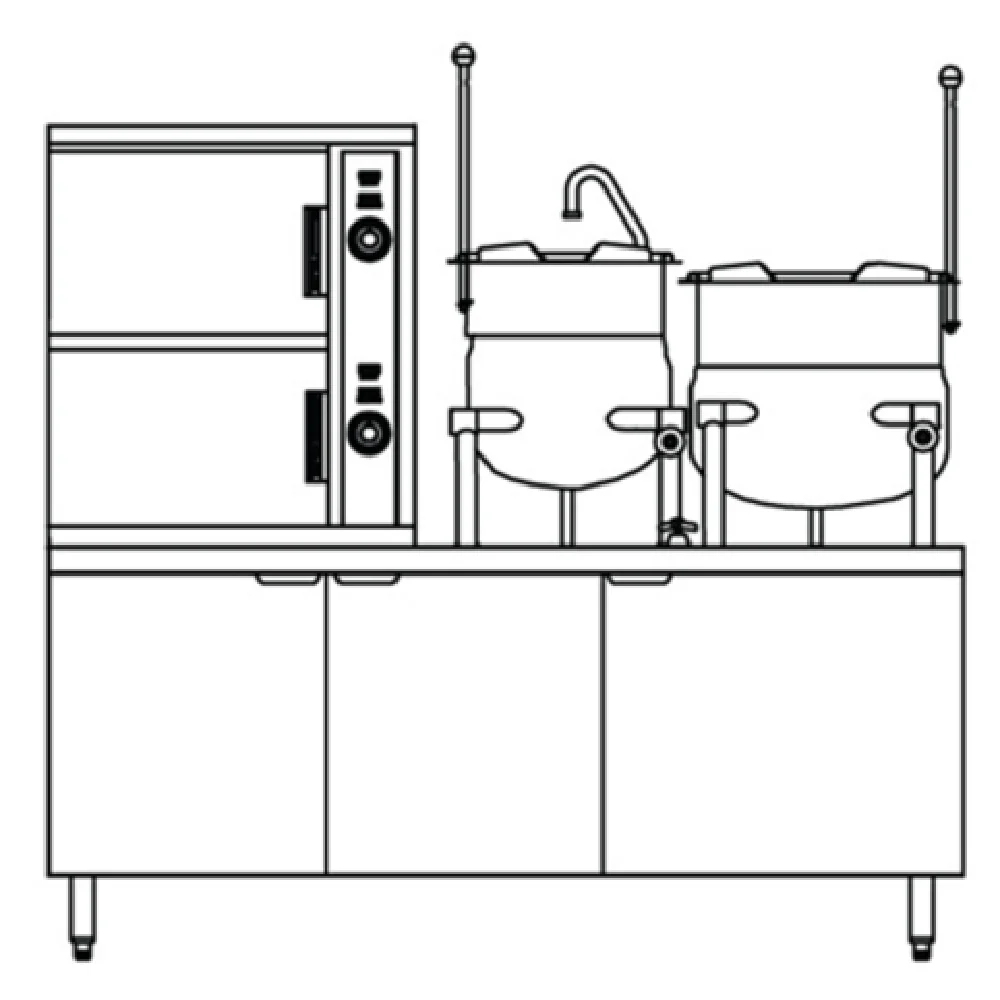 Crown Steam SCX-2-6-10_120/60/1 60 Inch Convection Steamer and Kettle 6 to 10 Gal