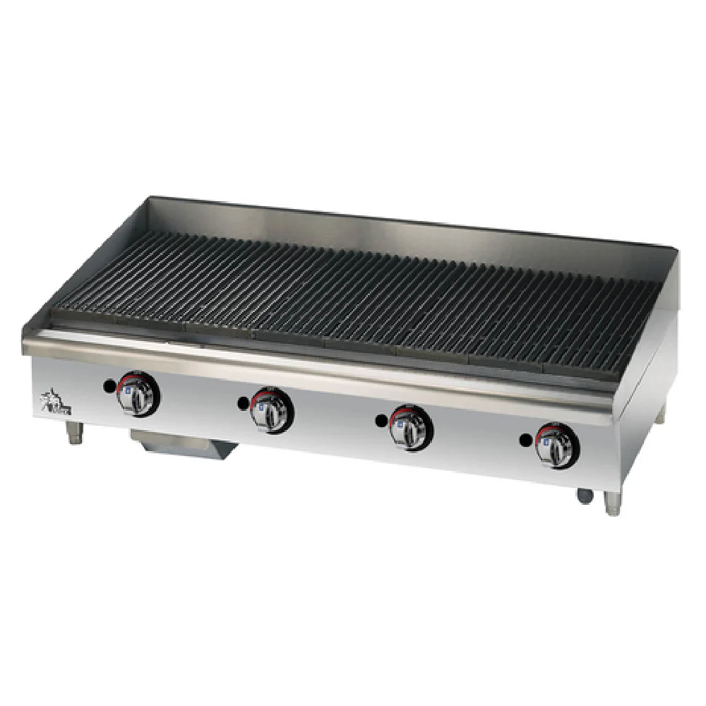 Star 6048CBF 48 Inch Charbroiler Gas Countertop with 4 Burners 160000 BTU