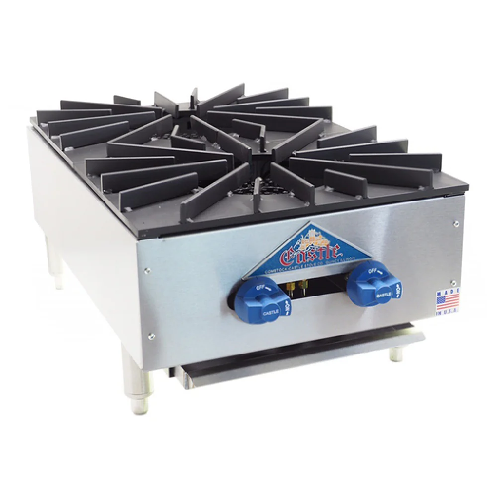 Comstock-Castle KFHP18 18 Inch Gas Hotplate Countertop Stainless Steel 2 Burners 80000 BTU