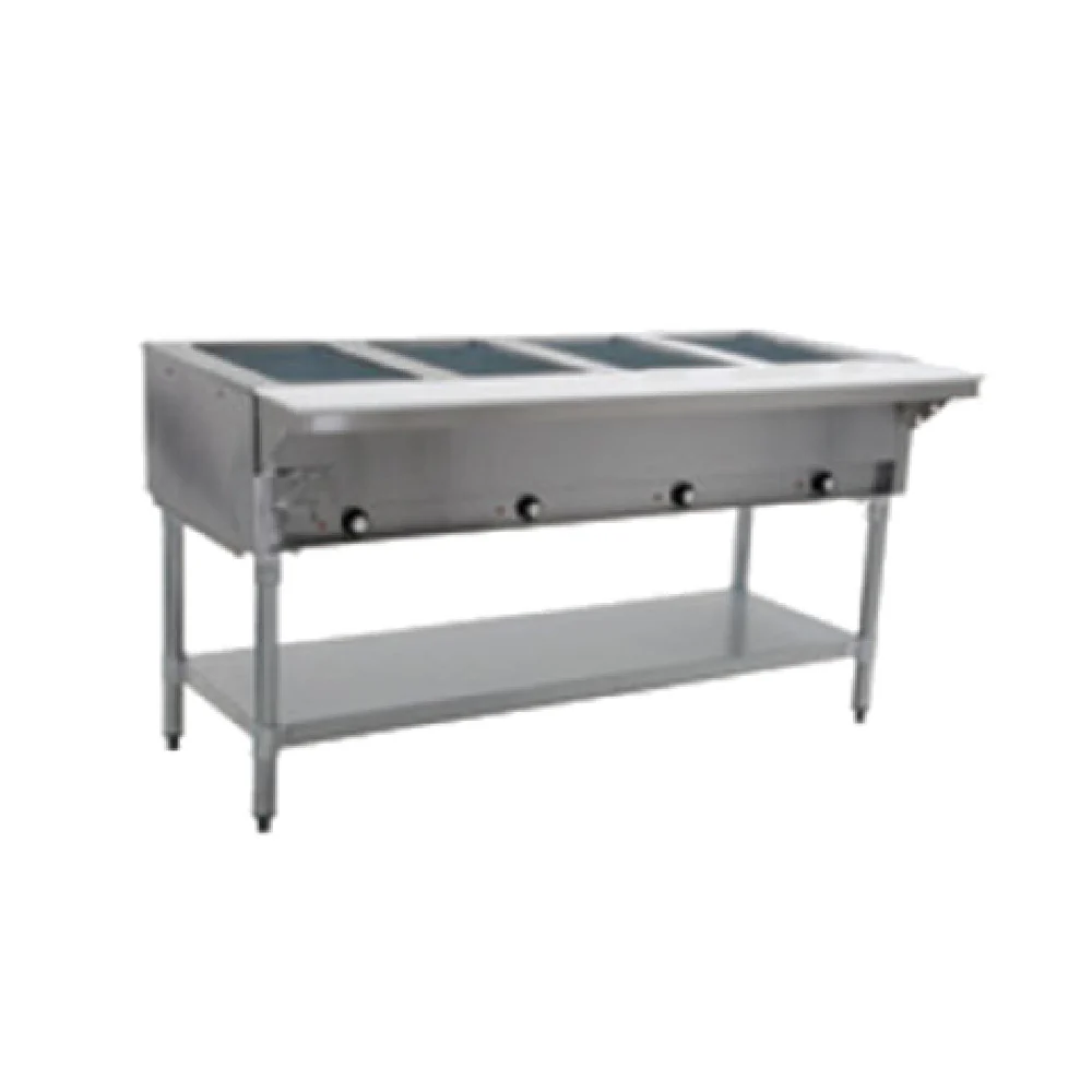 Eagle SHT4-NG 63-1/2 Inch Gas Hot Food Table Open Base 14,000 BTU with Spillage Pans