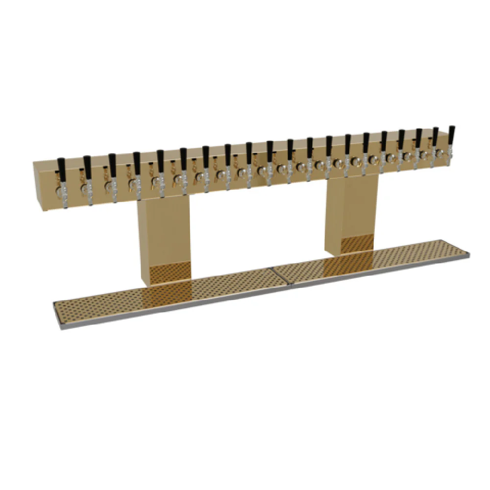 Glastender BRT-20-PBR 62 Inch Bridge Draft Dispensing Tower Glycol Cooled Stainless Steel with 20 Faucets