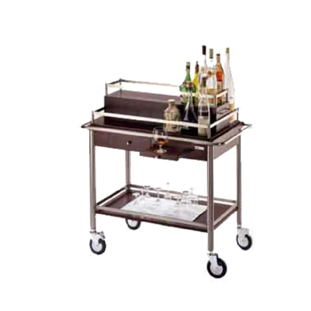 BauscherHepp 30.8009.0000 39-3/4 Inch Liquor Trolley Wood with Drawer & Shelf