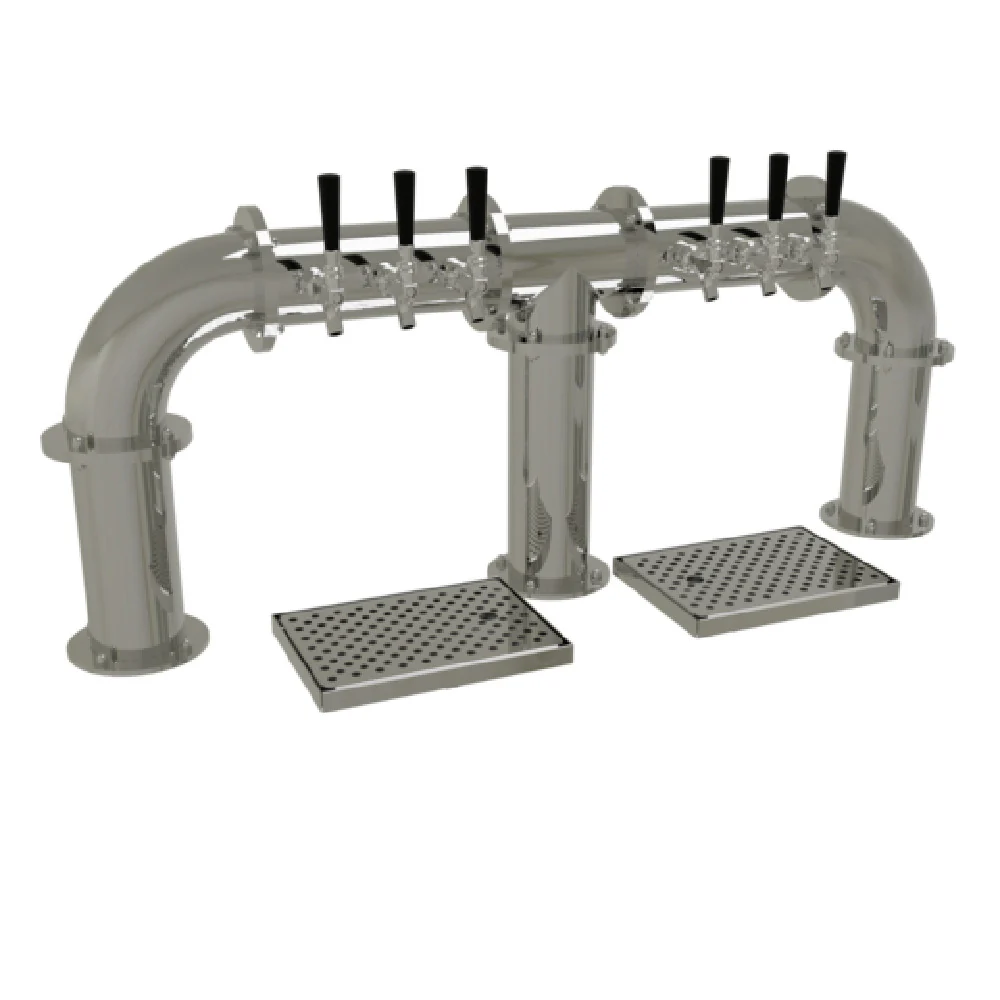 Glastender PB-6-MF 45 Inch Countertop Pipe Bridge Draft Dispensing Tower Stainless Steel with Air-Cooled 6 Faucets Glastender PB-6-MF 45 Inch Countertop Pipe Bridge Draft Dispensing Tower Stainless Steel with Air-Cooled 6 Faucets