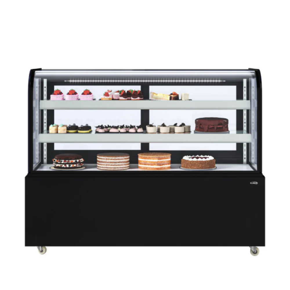 Koolmore KM-CDHF-17C-BK 60 Inch Refrigerated Bakery Display Case 17.6 cu ft Stainless Steel Black Finish Koolmore KM-CDHF-17C-BK 60 Inch Refrigerated Bakery Display Case 17.6 cu ft Stainless Steel Black Finish