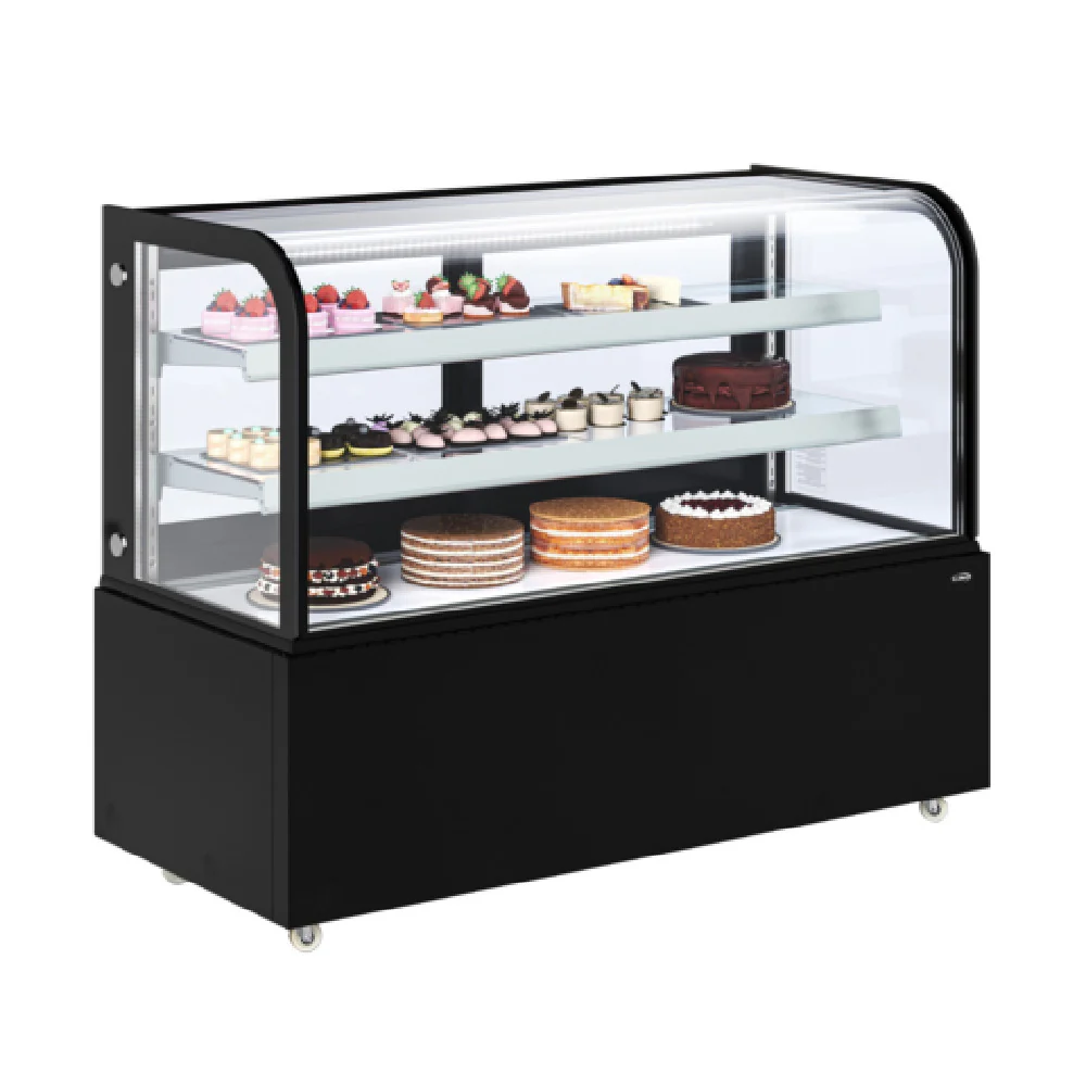 Koolmore KM-CDHF-17C-BK 60 Inch Refrigerated Bakery Display Case 17.6 cu ft Stainless Steel Black Finish Koolmore KM-CDHF-17C-BK 60 Inch Refrigerated Bakery Display Case 17.6 cu ft Stainless Steel Black Finish