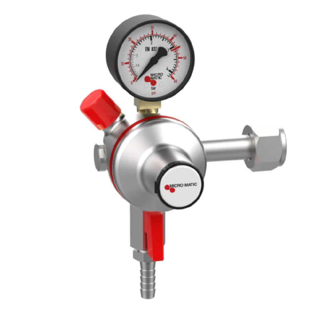 Micro Matic 841-PP Single Gauge CO2 Regulator UL Listed with Stainless Steel