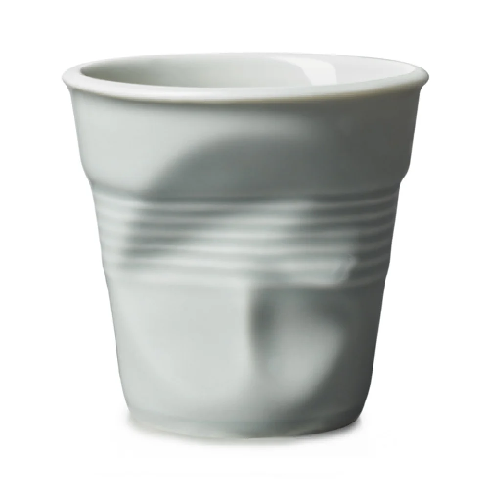 Revol 659575 6 Oz Cappuccino Tumbler Porcelain Crumpled Sky Grey Made in France Revol 659575 6 Oz Cappuccino Tumbler Porcelain Crumpled Sky Grey Made in France