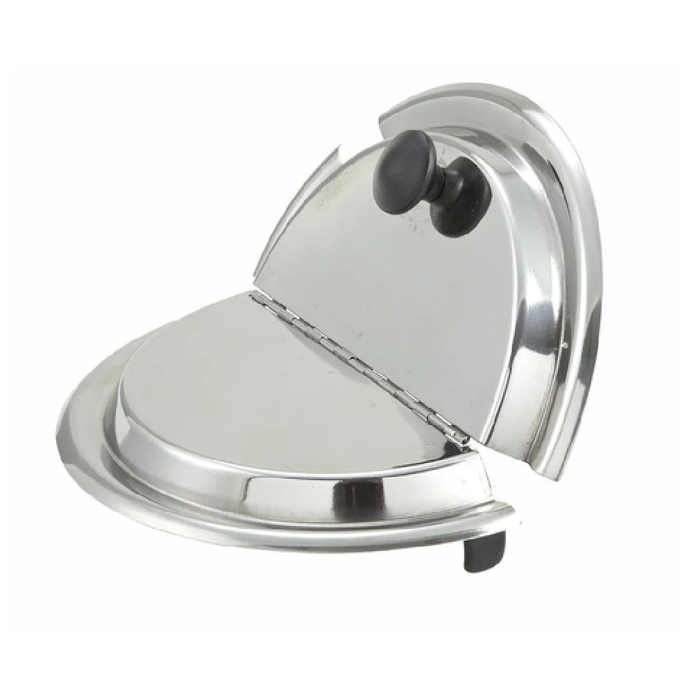 Winco INSH-7 Quarts Hinged Inset Cover for 7 Qt Heavy Weight Stainless Steel Mirror Finish