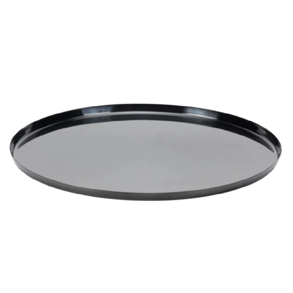 Service Ideas TRME14RIBX 14.75 Inch Diameter Non-slip Tray Stainless Steel Polished Black Onyx Finish