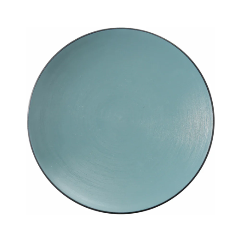 Yanco BM-107TL 7.5 Inch Round Plate Gray and Teal Melamine 48 Packs Yanco BM-107TL 7.5 Inch Round Plate Gray and Teal Melamine 48 Packs