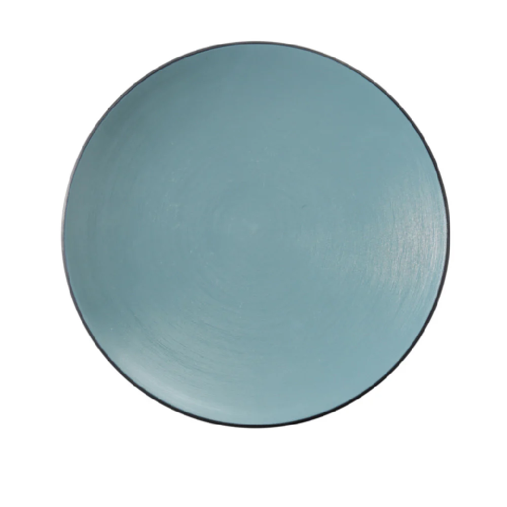 Yanco BM-107TL 7.5 Inch Round Plate Gray and Teal Melamine 48 Packs Yanco BM-107TL 7.5 Inch Round Plate Gray and Teal Melamine 48 Packs