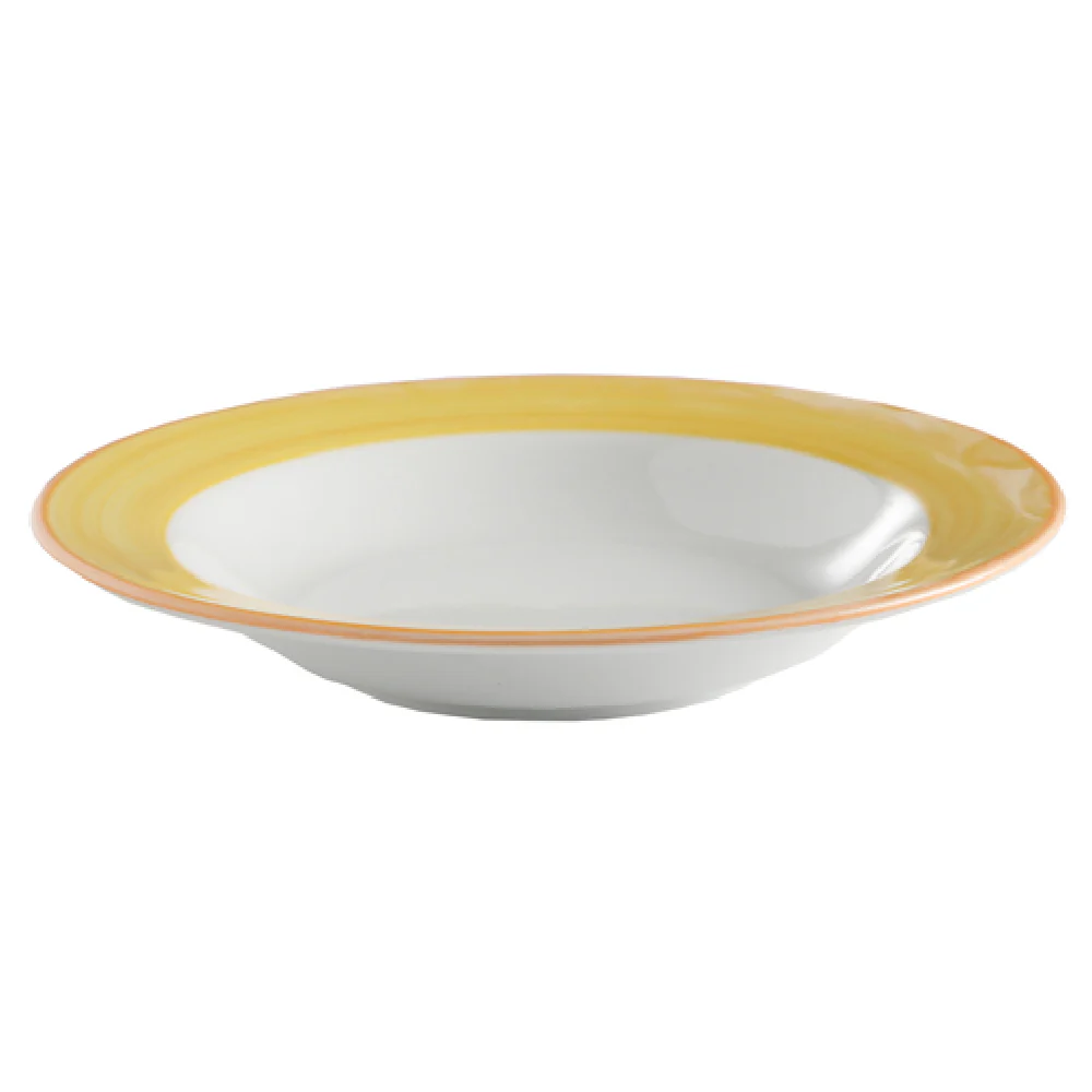 GET Enterprises PA1600703624 9-7/10 Oz Soup Bowl Round Porcelain Orange Edge GET Enterprises PA1600703624 9-7/10 Oz Soup Bowl Round Porcelain Orange Edge