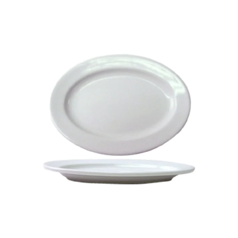 International Tableware BL-34 9-1/4 Inch Oval Platter with Bright White Color Porcelain International Tableware BL-34 9-1/4 Inch Oval Platter with Bright White Color Porcelain
