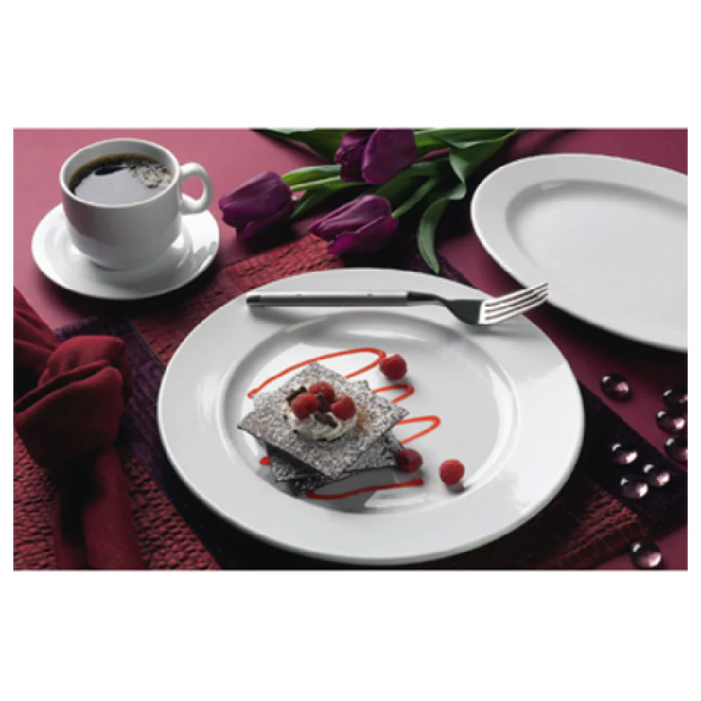 International Tableware BL-34 9-1/4 Inch Oval Platter with Bright White Color Porcelain International Tableware BL-34 9-1/4 Inch Oval Platter with Bright White Color Porcelain