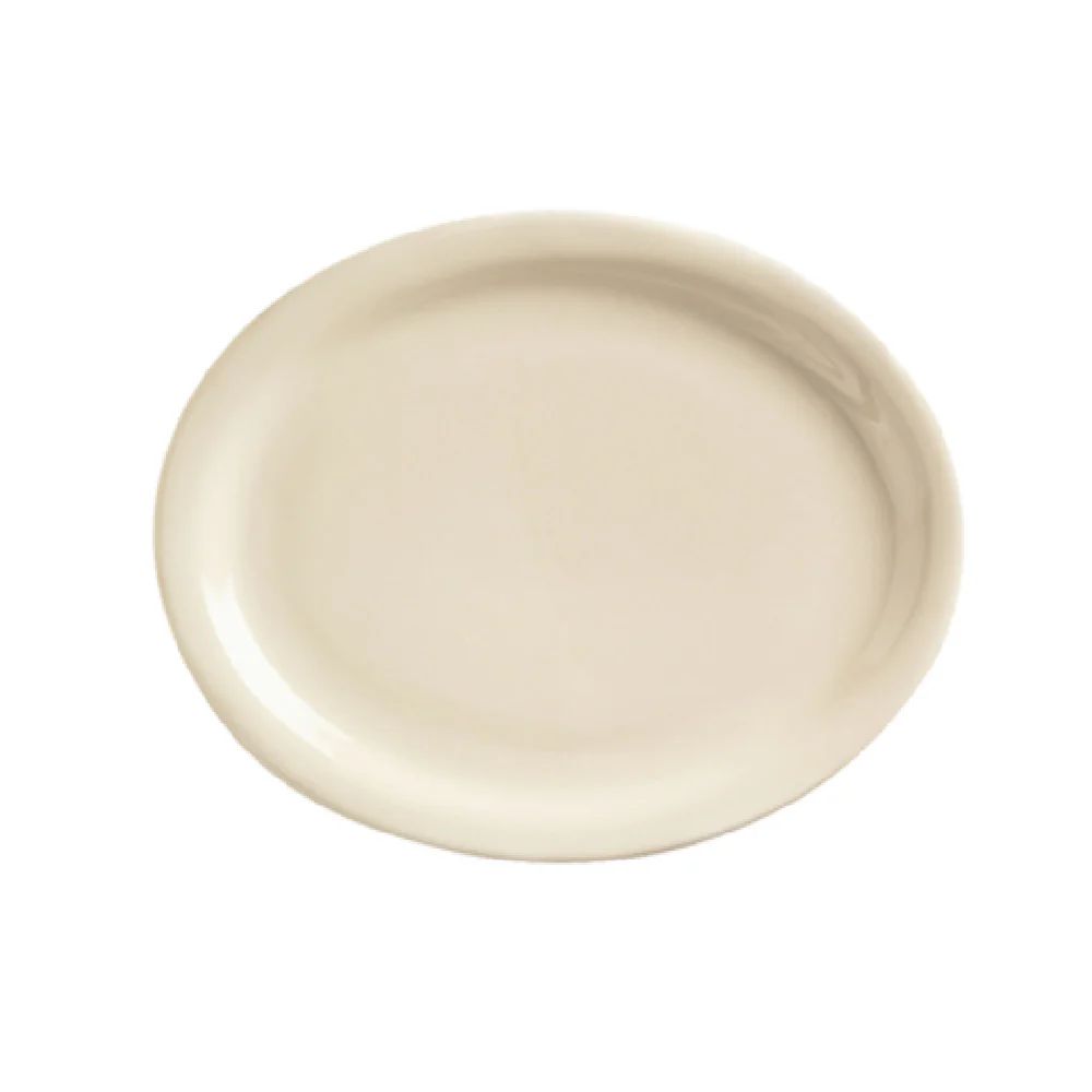 Libbey NR-14 13-1/4 Inch Oval Platter with Narrow Rim Stoneware Cream White
