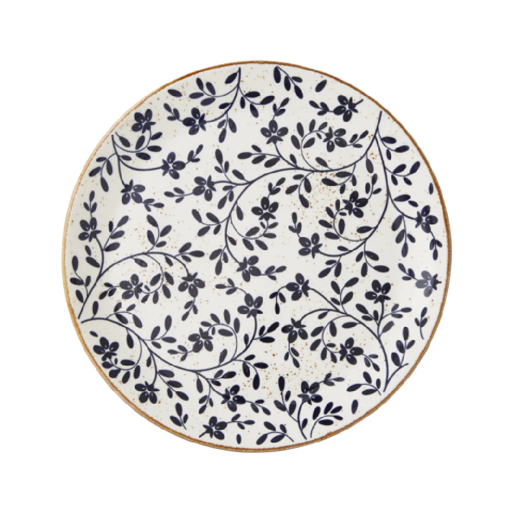 Steelite 18000544 11 Inch Plate Impressions Round Flora Blue China