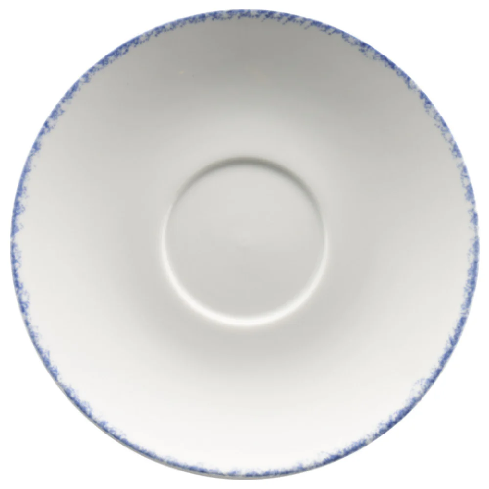 International Tableware PR-66-CB 6-1/4 Inch Round Saucer Porcelain European White with Blue
