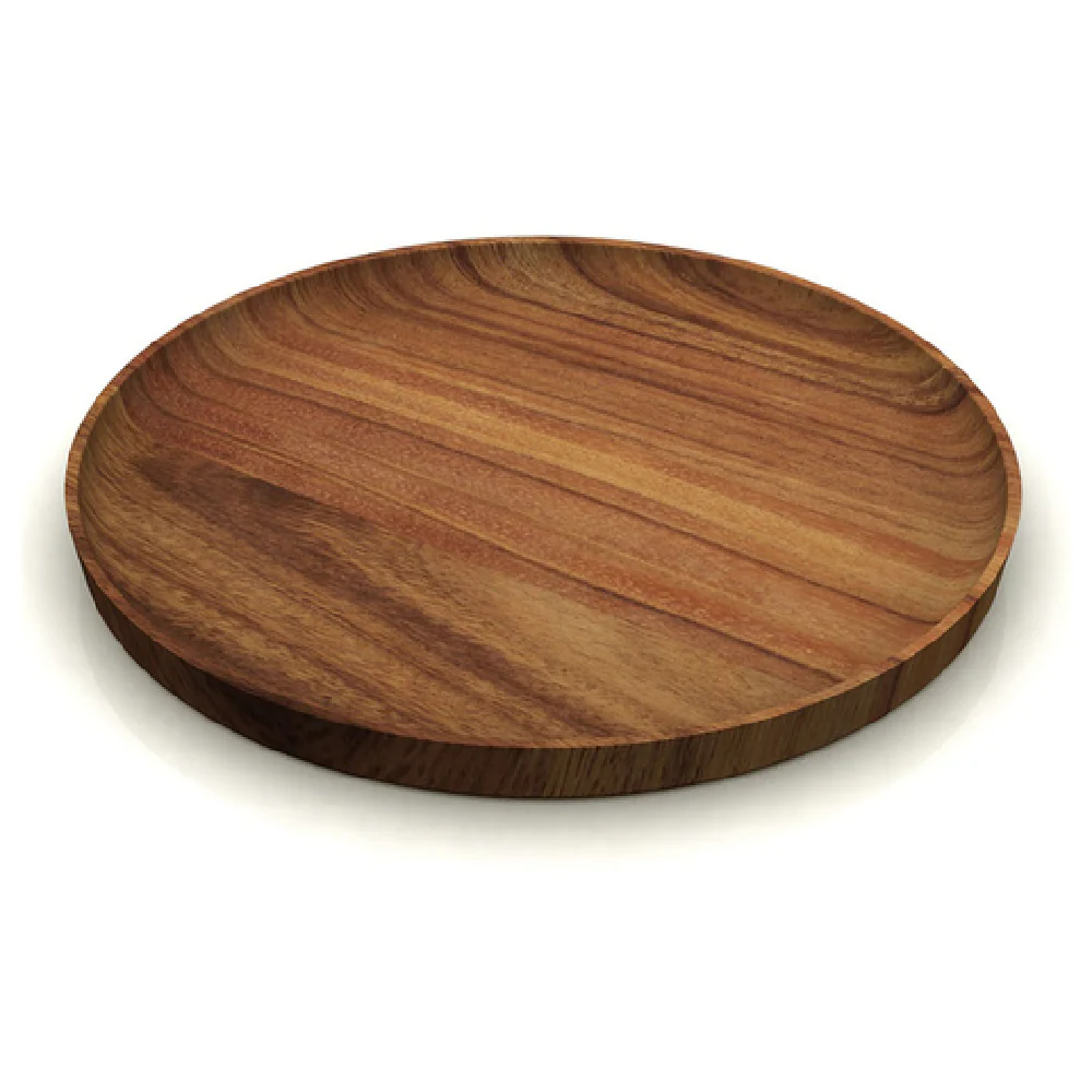 BauscherHepp P401215 5-7/8 Inch Diameter Round Plate Flat Wood Acacia BauscherHepp P401215 5-7/8 Inch Diameter Round Plate Flat Wood Acacia