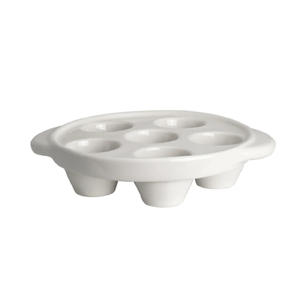 Steelite HL11655AWHA 7-1/8 Inch Round Escargot Plate White China with Handles Steelite HL11655AWHA 7-1/8 Inch Round Escargot Plate White China with Handles