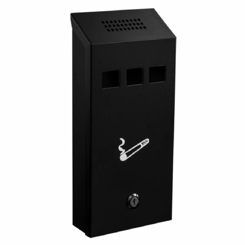 Alpine Industries ALP490-03-BLK 5-1/2 Inch Cigarette Disposal Tower Wall Mount Steel and Black Alpine Industries ALP490-03-BLK 5-1/2 Inch Cigarette Disposal Tower Wall Mount Steel and Black