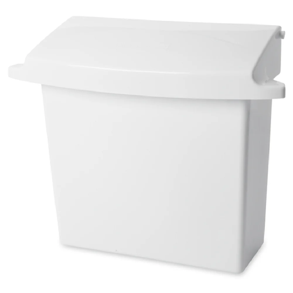 Rubbermaid FG614000WHT 12-1/2 Inch Sanitary Napkin Receptacle White with Lid