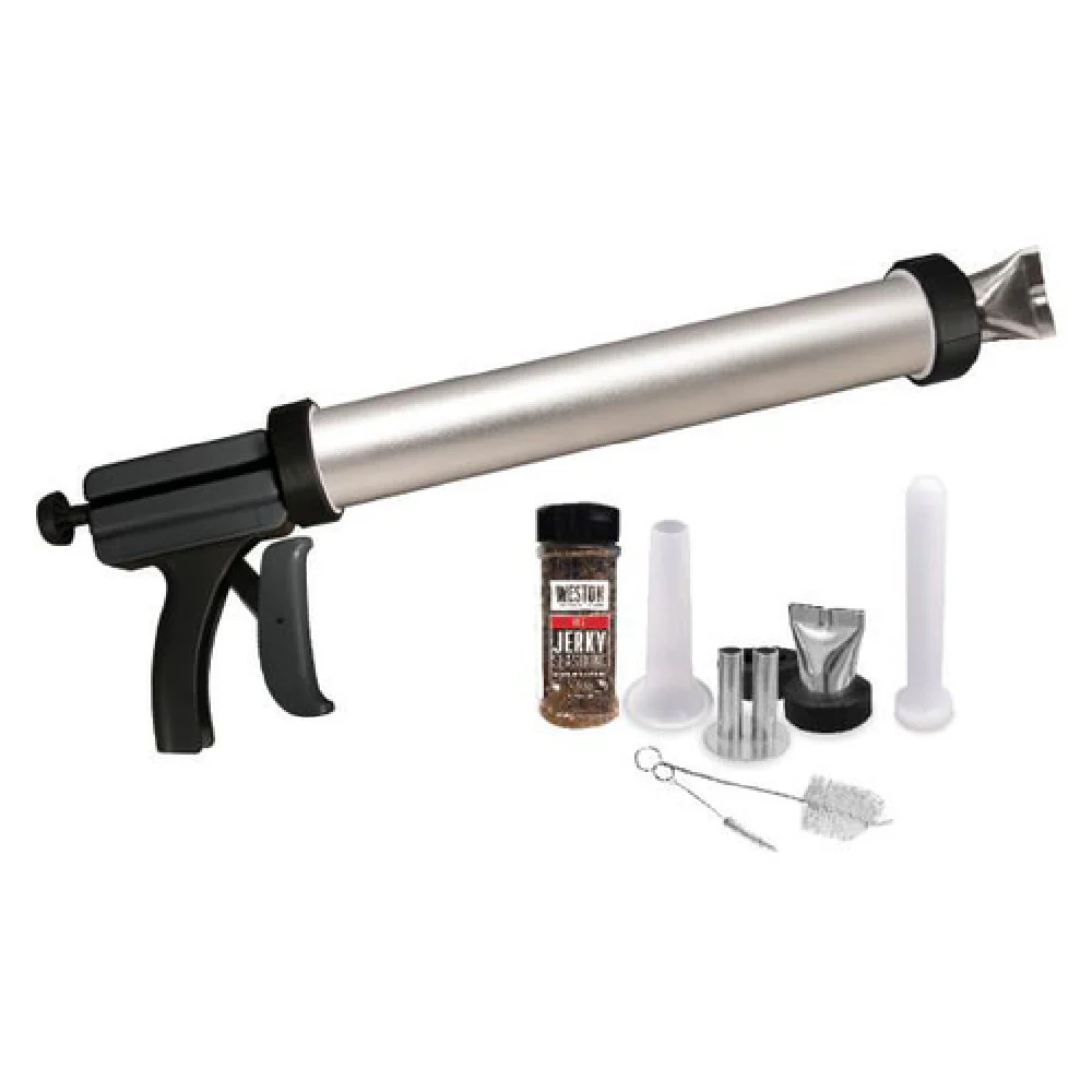 Hamilton Beach 37-0111-W 21 Inch Jerky Gun Manual Sausage Stuffer with Attachments