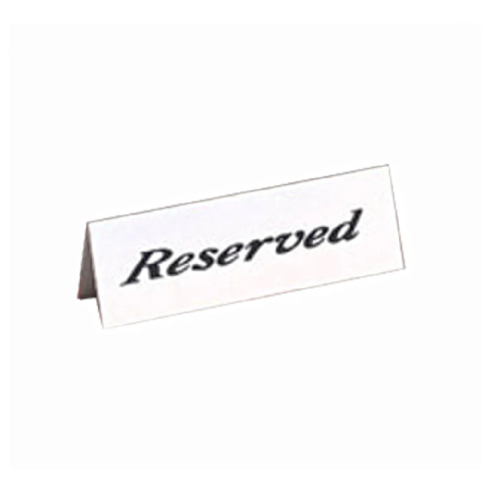 American Metalcraft 2601H 6 Inch Tent Sign Reserved Acrylic White and Black American Metalcraft 2601H 6 Inch Tent Sign Reserved Acrylic White and Black
