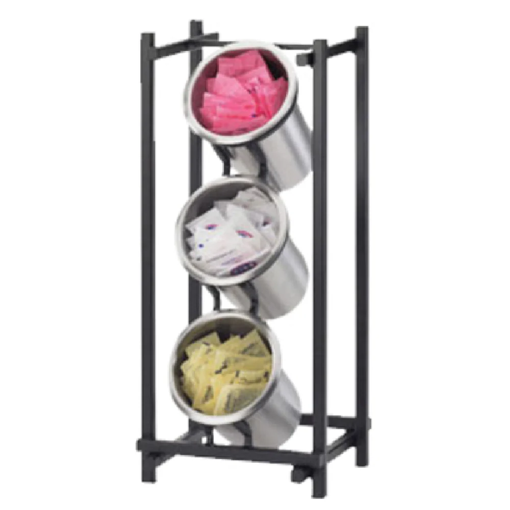 Cal Mil 1134-13 7-1/2 Inch Black Metal Utensil Holder Display with 3 Compartments Cal Mil 1134-13 7-1/2 Inch Black Metal Utensil Holder Display with 3 Compartments