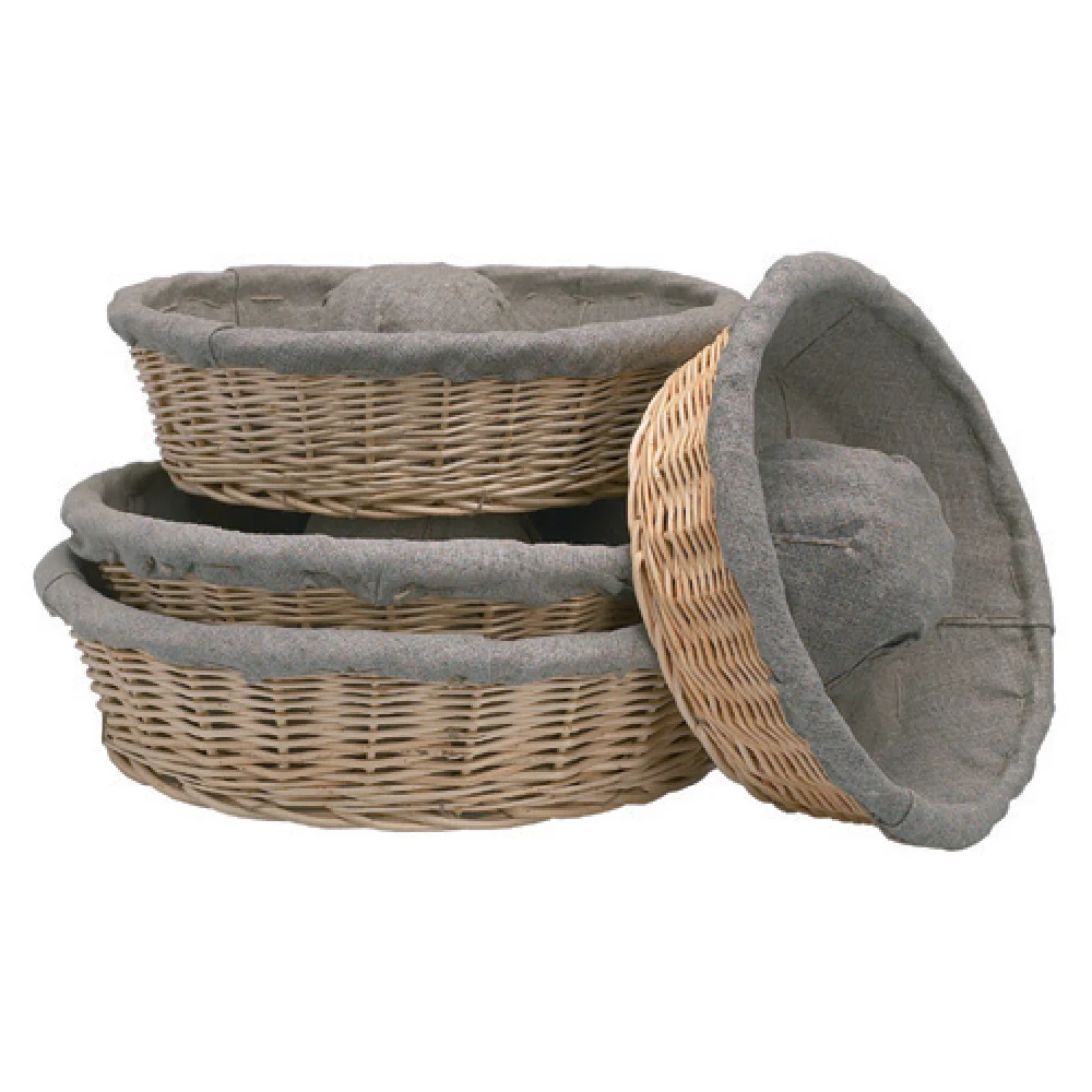 Matfer 118523 13 Inch Diameter Banneton Proofing Basket Wicker Linen Lined