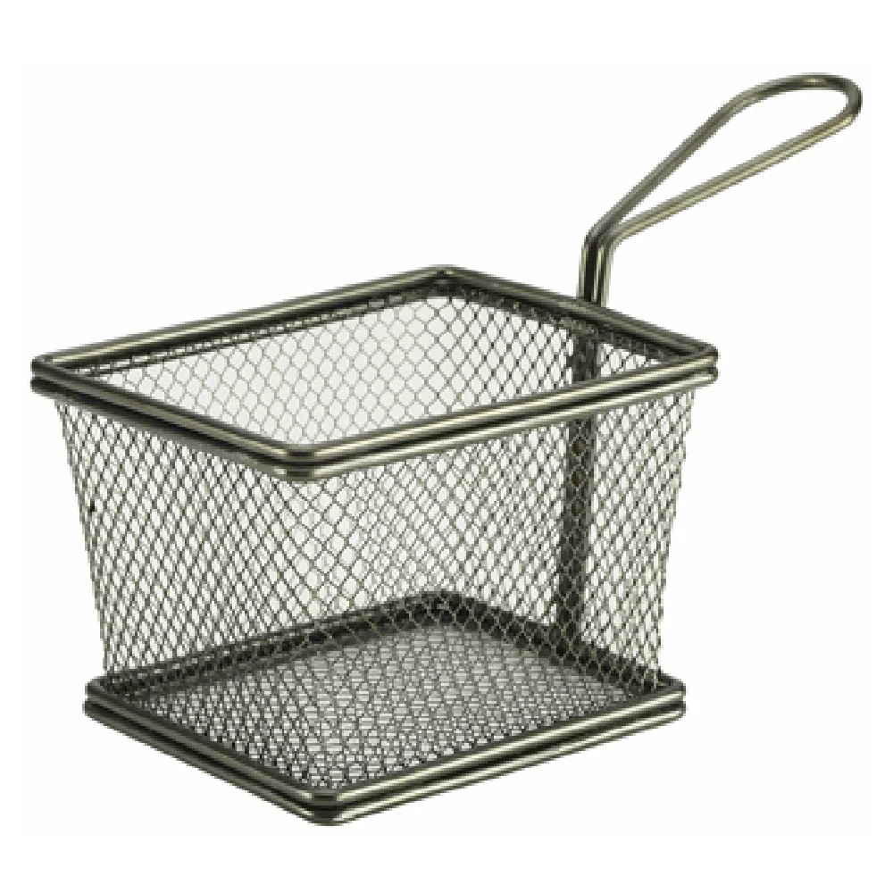 Steelite GWSVB1210BK 5 Inch Width Black Serving Fry Basket PVD Coated Stainless Steel