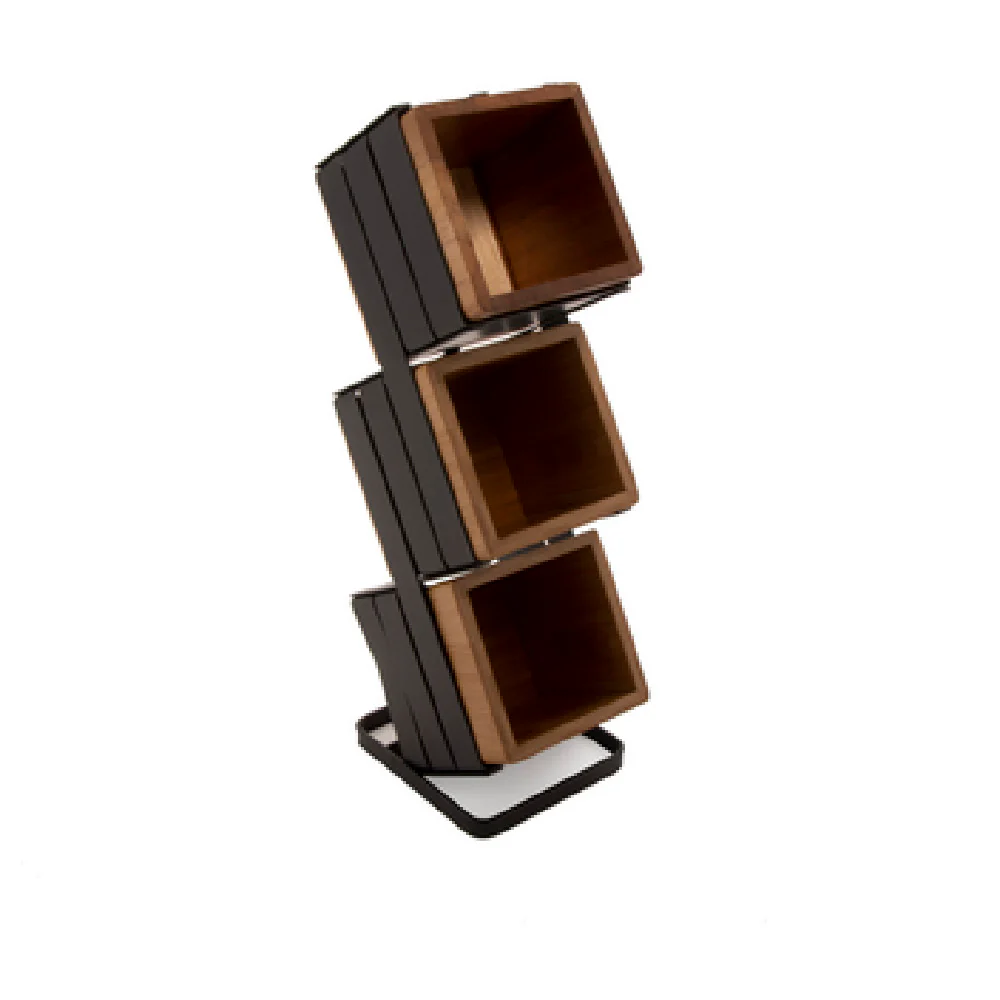 GET Enterprises MTS-34-MG-UR 12 Inch 3 Tier Condiment Jar Stand Gunmetal Grey Iron with Wood Accents GET Enterprises MTS-34-MG-UR 12 Inch 3 Tier Condiment Jar Stand Gunmetal Grey Iron with Wood Accents