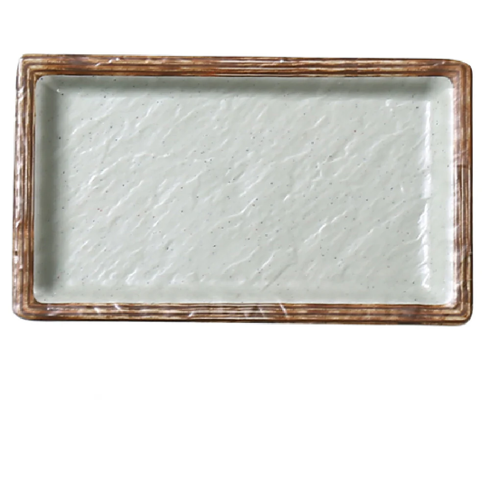Yanco YO-3006 6-1/2 Inch Melamine Sushi Plate Rectangular Deep Matte Green