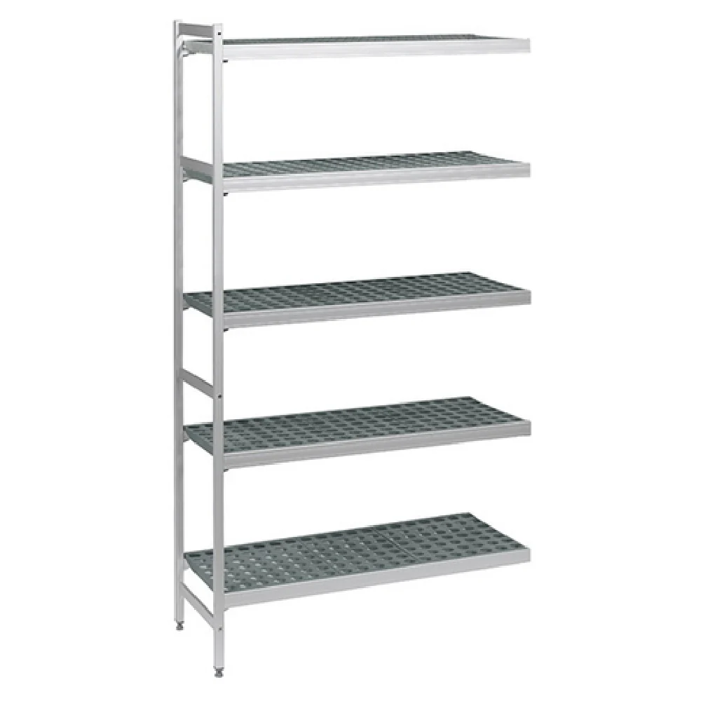 Fermod 5R38A83-E 38 Inch Shelving Unit Expansion Kit 5-tier Plastic with Metal Post Gray