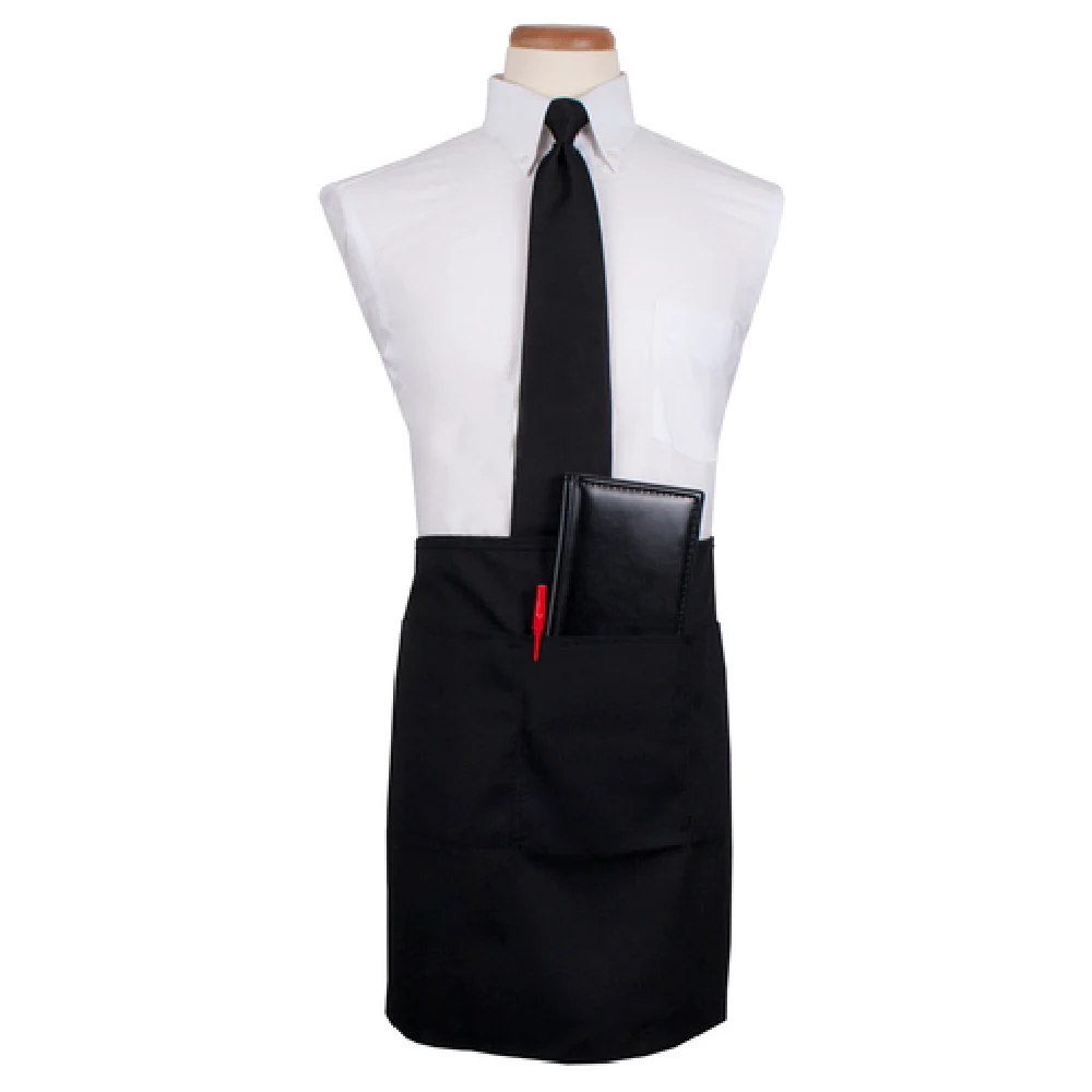 John Ritzenthaler Company CL3PWACELBK-1 26 Inch Waist Apron Black Polyester 4 Pocket with Pen Pocket John Ritzenthaler Company CL3PWACELBK-1 26 Inch Waist Apron Black Polyester 4 Pocket with Pen Pocket