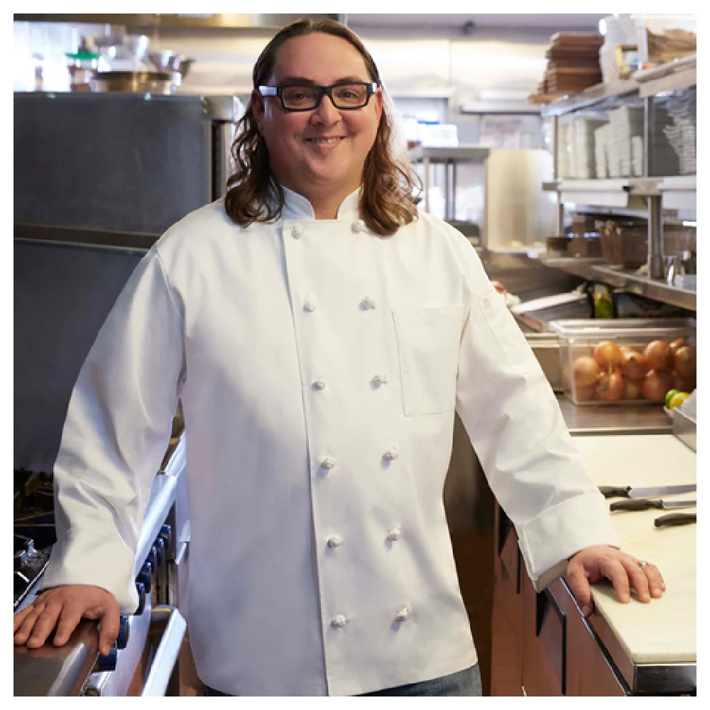 Chef Works PKWC-WHT-5XL Chef Coat Long Sleeve Unisex Bordeaux Double Breasted Chef Works PKWC-WHT-5XL Chef Coat Long Sleeve Unisex Bordeaux Double Breasted