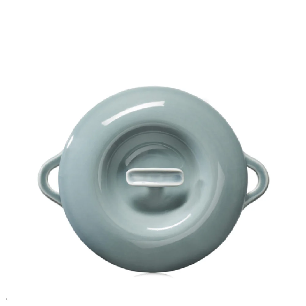 Revol 660272 8-3/4 Inch Lid Porcelain Cloud Gray for 8.75 Inch Cocotte