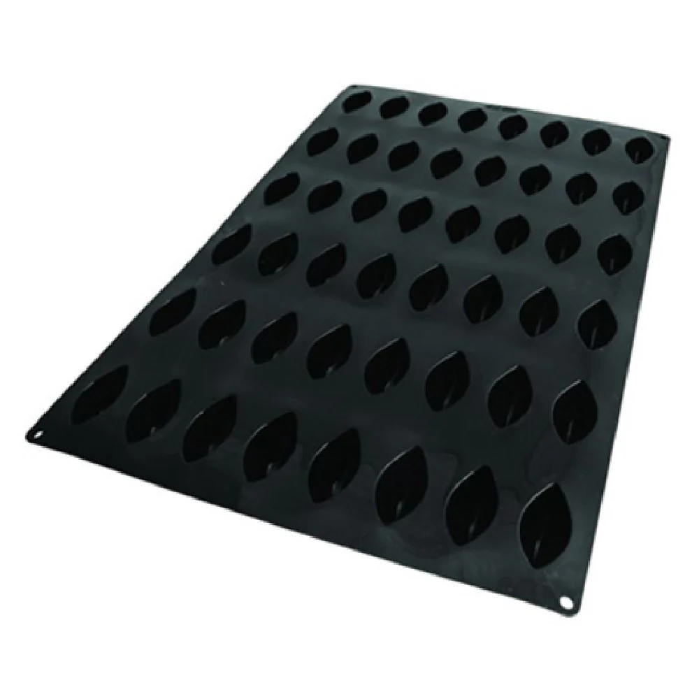 Louis Tellier SQ071 2.5 Inch Flexible Silicone Quenelle Mold Black with Dishwasher Safe