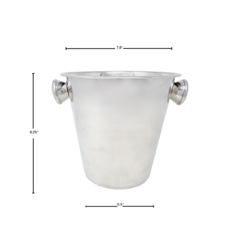 Omcan 80834 4-quart Non-insulated Wine Bucket with Knob Handles Stainless Steel