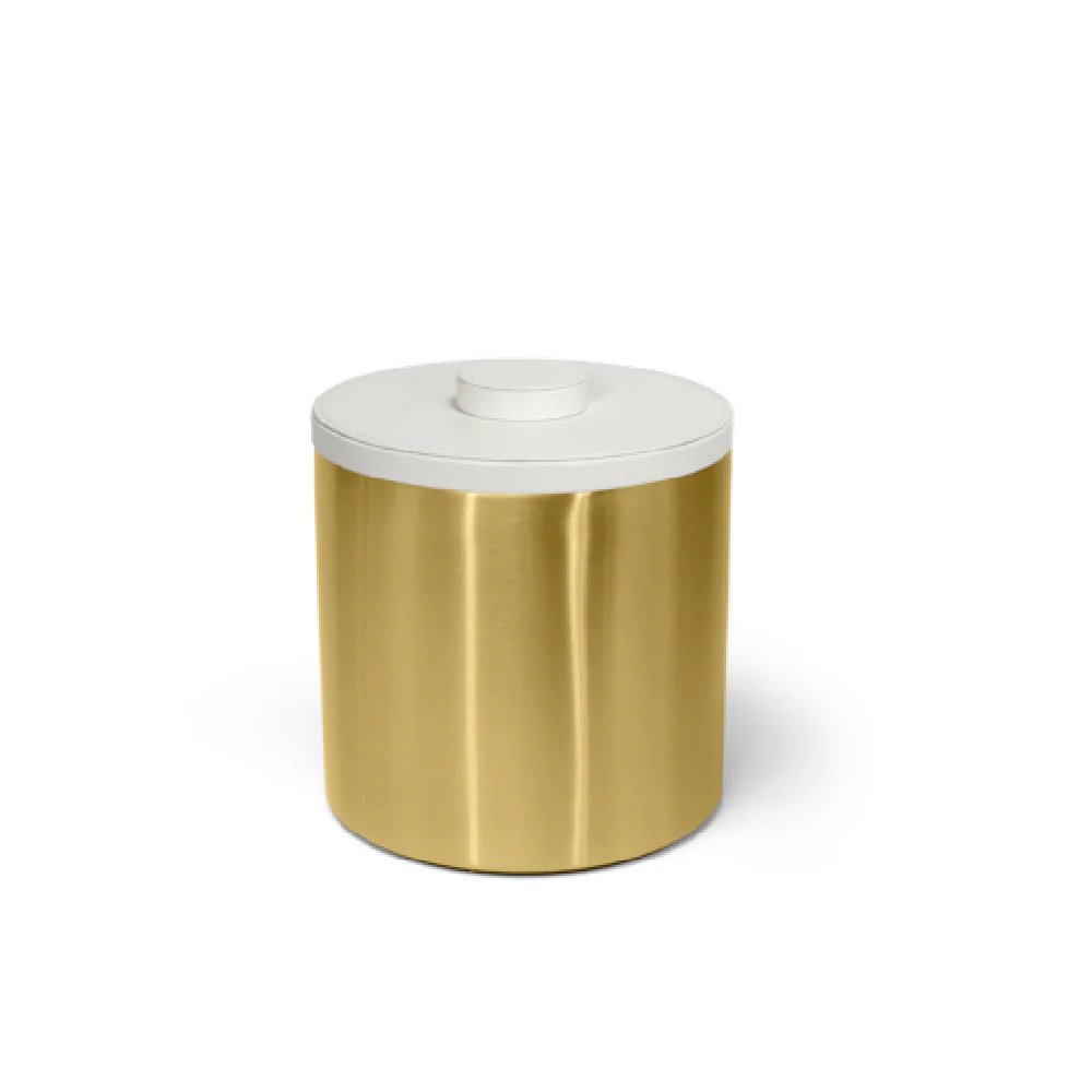 FOH RIB049GOS21 3qt Round Stainless Ice Bucket Matte Brass With London White Lid FOH RIB049GOS21 3qt Round Stainless Ice Bucket Matte Brass With London White Lid