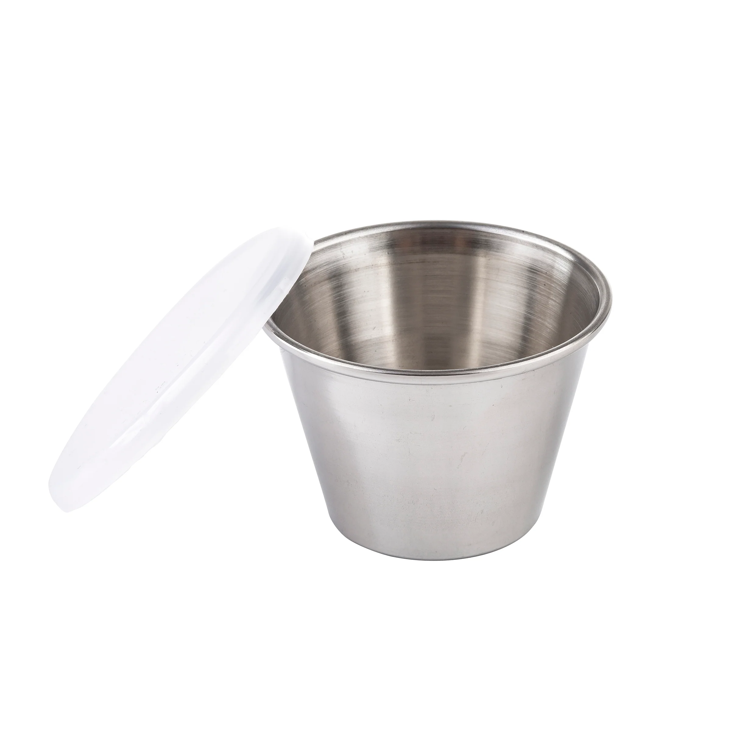 Tablecraft H5069 2-1/2 Oz. Round Ramekin with Clear Lid Stainless Steel Pack of 6 Tablecraft H5069 2-1/2 Oz. Round Ramekin with Clear Lid Stainless Steel Pack of 6