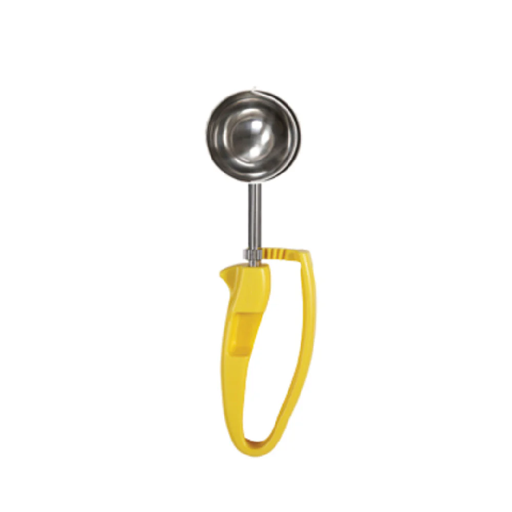 Zeroll 2020 2-1/8 Inch Bowl Diameter Disher Manual Ergonomic Yellow Handle Stainless Steel Zeroll 2020 2-1/8 Inch Bowl Diameter Disher Manual Ergonomic Yellow Handle Stainless Steel