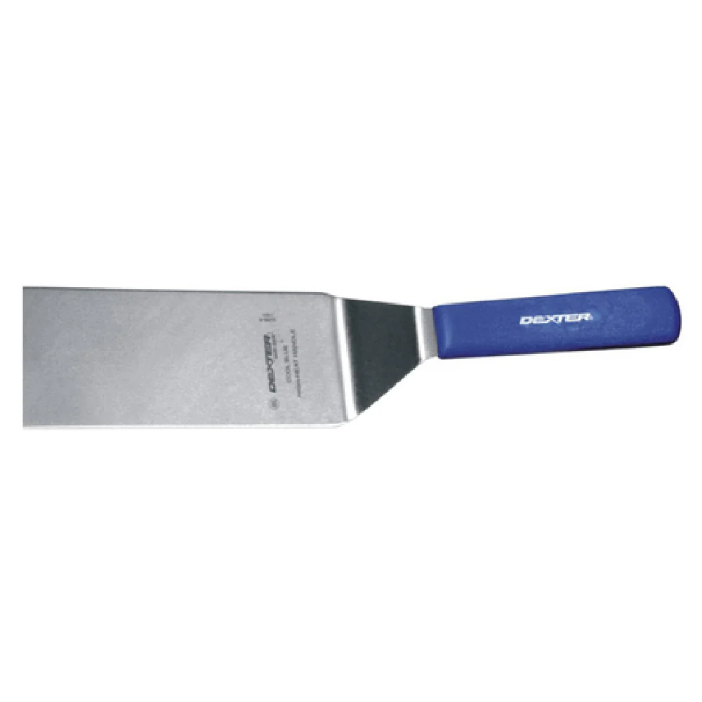 Dexter Russell S286-8SQH-PCP 8 Inch Solid Turner Stainless Steel with Polypropylene Blue Handle