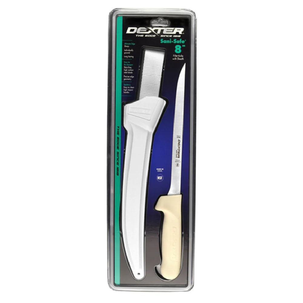 Dexter Russell S133-8WS1-CP 8-Inch Narrow Fillet Knife High-Carbon Steel White Handle Dexter Russell S133-8WS1-CP 8-Inch Narrow Fillet Knife High-Carbon Steel White Handle