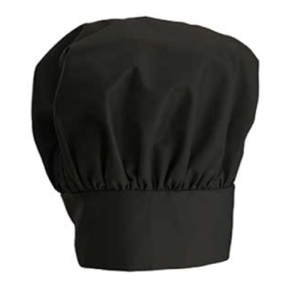 Winco CH-13BK 13 Inch Adjustable Velcro Closure Black Chef Hat Poly-Cotton