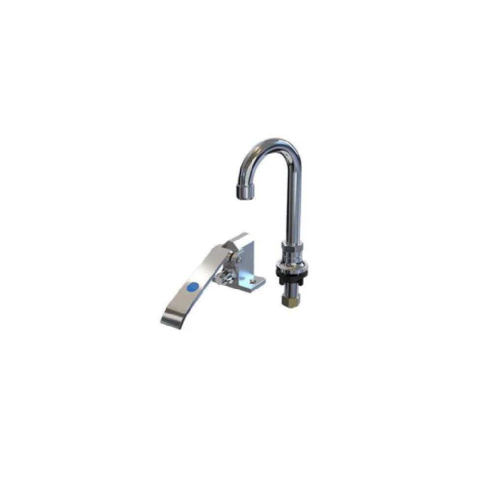 NBR Equipment P5K1-DS3G 3-1/2 Inch Gooseneck Pedal Knee Valve Faucet Lead Free